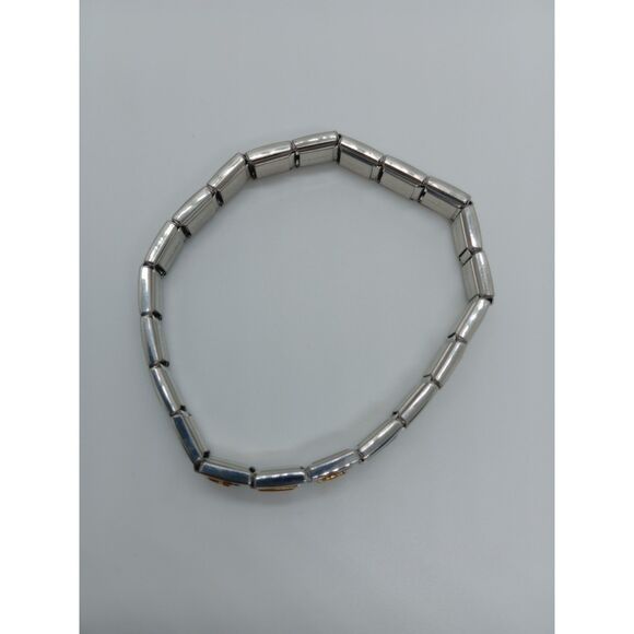 Vintage Zoppini Italian Stainless Steel Link Charm 7.75" Expandable Bracelet - Picture 4 of 5